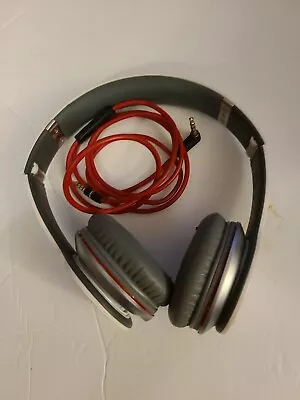 Monster Beats By Dr Dre Solo HD White Red On The Ear Wired Headphones For Parts • $17