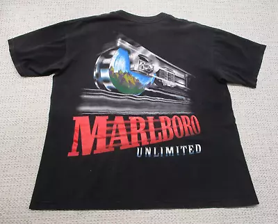 Vintage 90S Y2K Marlboro Unlimited T Shirt Adult XL Black Short Sleeve READ • $49.49