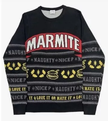 Small 37  Inch Chest Marmite Ugly Christmas Xmas Jumper Sweater • £34.99