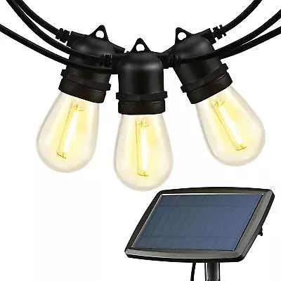 $54.14 • Buy 48 Ft Patio Solar String Light S14 15+1 Bulbs LED Outdoor Backyard Waterproof