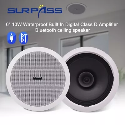 Home Audio System BT In Ceiling Speaker Bathroom Waterproof Built In Digital  • $39.99