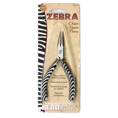 BeadSmith® Zebra Line Chain Nose Pliers With Double Spring * Jewelry Tools • £7.65