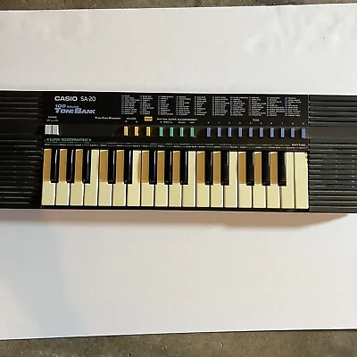 $39 • Buy Vintage Casio 100 Sound Tone Bank 32 Key Model SA-20 Keyboard-Works Great