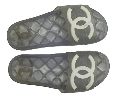 Chanel CC Logo Clear Sandals Size 7 • £316.64