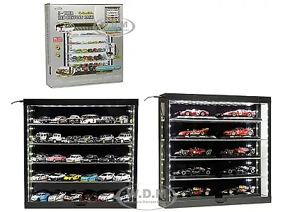 Wall Mount 5 Tier Display Case W/ Black Back For 1/64-1/43 Scale Cars Mj8850 Bk • $69.99