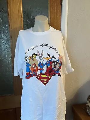 Men’s Small New Era White Looney Tunes Superman T Shirt • £5