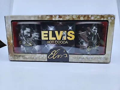 2014 Elvis Presley Mug Gift Set With Hot Cocoa Mix And 2 Mugs NOS • $28.49