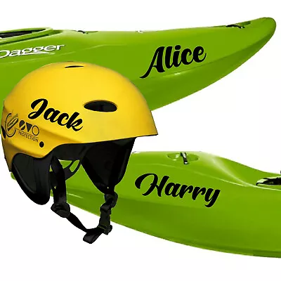 Personalised Kayak Name Sticker DecalCanoe Helmet Name Sticker Decal. FT4 • £2.60