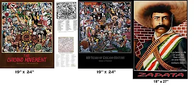460 Years Of Chicano History The Chicano Movement  & The Emiliano Zapata Print • $44.09