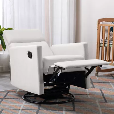 Modern Swivel Recliner Chair Upholstered Rocker Nursery Chair Glider Chair Beige • $308.74