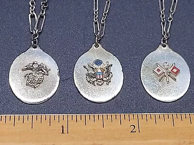 Vintage US Military Sterling Silver Pendant Charms - Lot Of 3 • $29.99