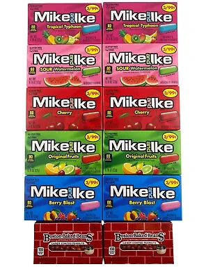 Mike And Ike Candy Bundle Mixed Flavors 2 Sour Watermelon 2 Cherry 2 Original • $8.99