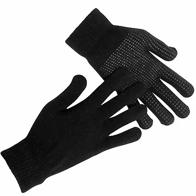 £5.99 • Buy 1 & 3 Pairs Magic Gloves With Gripper Winter Warm Thermal Black Men's & Ladies