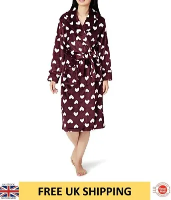 £12.95 • Buy Womens Bath Robe Dressing Gown Luxury Soft Velour Bathrobe Pink Size 12 New