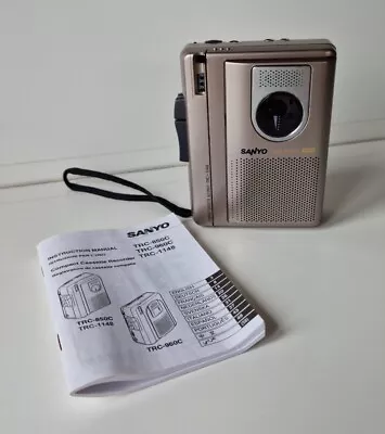 £29.99 • Buy Sanyo TRC-1148 Cassette Tape Player & Dictaphone Inc. Manual *VGC *Champagne*