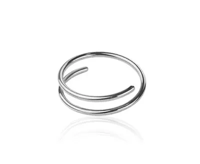Stainless Steel Double Hoop Nose Ring Plain Silver  8mm 20 Gauge • $9.29