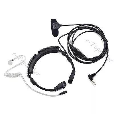 PTT Throat Microphone Headset Earpiece For Yaesu FT50R FT60R FT250R VX168 VX300 • $7.87