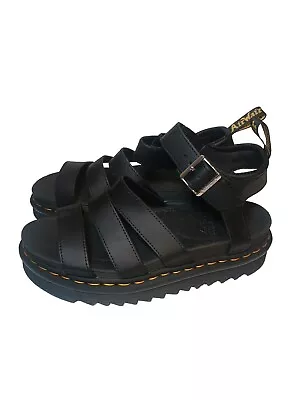 Dr DOC MARTEN Strappy BLAIRE Sandals BLACK Platform Gladiator Size 9 US L • $69.99