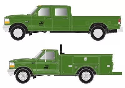 Atlas N Scale ~ Burlington Northern ~ Ford F250 & F350 Pickup Trucks ~ 60000152 • $28.23