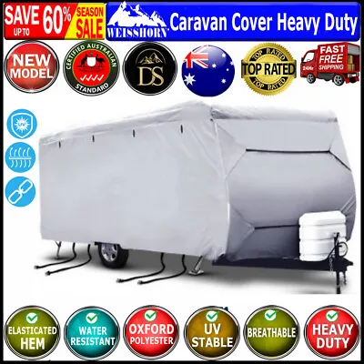 Caravan Cover Heavy Duty 18-20ft 4 Layer Waterproof Campervan Camper Pop Top UV • $126.67