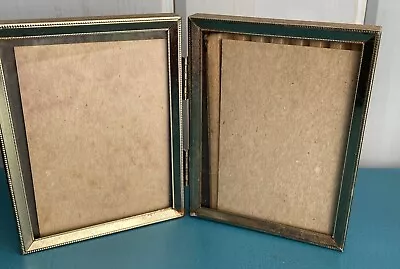 Vintage Double Frame Photo Picture Brass Vintage Hinged Bi-Fold 3.5 X 4.5  • $19.99