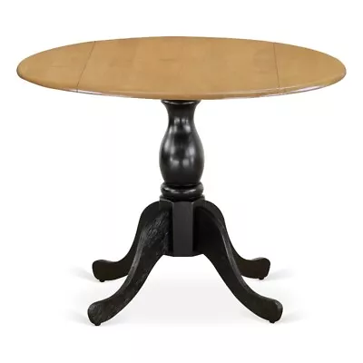 DST-OBK-TP - Dining Table - Oak Table Top And Black Pedestal Leg Finish • $170.01