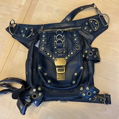 Gothic Steampunk Waist Bag Valentoria Leather Hiking Messenger Bag • $39.99