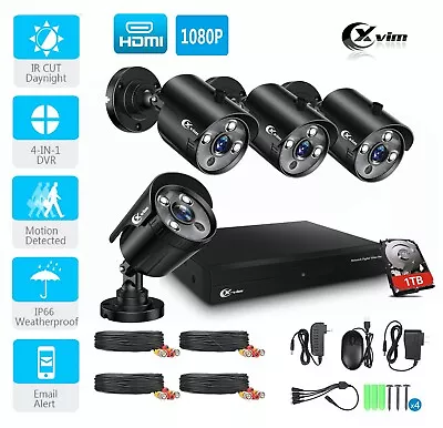 XVIM 1080P Security Camera System Outdoor Camera System 8CH DVR 1TB Hard Drive • $133.99