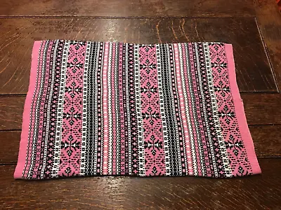 JACK WILLS Black White Pink Fairisle Snood Cashmere Neck Scarf Knit Used Once • £15.50