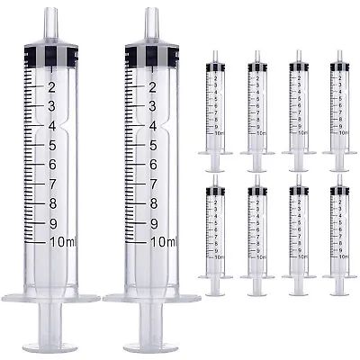 $14.69 • Buy 10/50x Syringes 3ml 5ml 10ml 25ml Plastic Disposable Sterile Syringe Tube Funnel