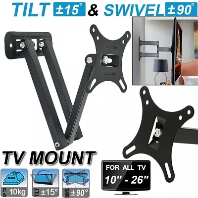 Tilt Swivel Tv Wall Mount Bracket 10 14 16 17 18 19 20 22 24 26 Inch Lcd Led Uk • £8.45