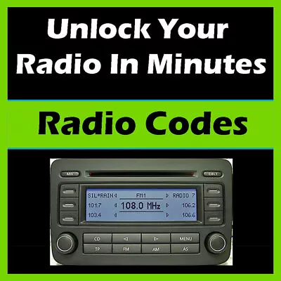 Unlock Vw Radio Codes Anti-theft Stereo Pincode Rcd 510 Rns315 11 Fast Service • $5.99