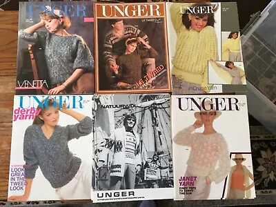 Assorted Vintage UNGER Crochet Knit Pattern Books Leaflets 1980s YOU CHOOSE! • $3.99