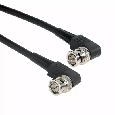 Amphenol CO-059RABNCX2-007.5 Black RG59 BNC Right Angle Coaxial Cable 75 Ohm M • $12.34