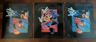 VTG Disney Mickey Mouse Minnie Mouse In Motion 3 Ring Folders For Binder Lot • $28.95