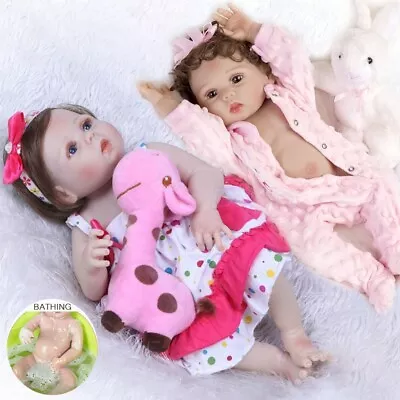 Lifelike Reborn Baby Dolls 18 /22  Girls Newborn Doll Full Body Vinyl Silicone • $43.62