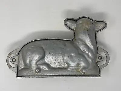 Vintage Cast Aluminum LAMB SHEEP 2 Piece Chocolate Candy Cake Mold Unbranded • $37.95