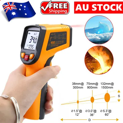 LCD Digital Non-contact Laser IR Infrared Thermometer Temp Meter Temperature Gun • $15.99