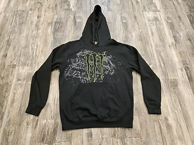 Monster Energy Drink Sweatshirt Hoodie Pullover Size Medium Fleece Lined • $44.99