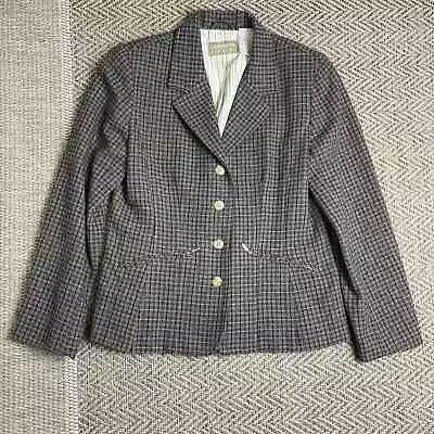 Liz Claiborne Women's Size 10 Button-Up Wool Blend Blazer Jacket Tweed • $13.99