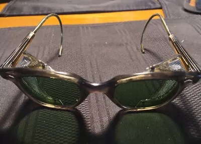 Vintage AO ? Wire Frame Safety Glasses W/ Wire Mesh Side Shields Green 6 3/4 • $15