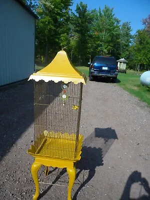 Vintage Rare MCM MOD Wire Pressed Molded Plastic Bird Cage Free Standing RARE • $125