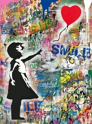 Banksy Balloon Girl Art Abstract Graffiti Modern Canvas Wall Art Picture Print • £12.74