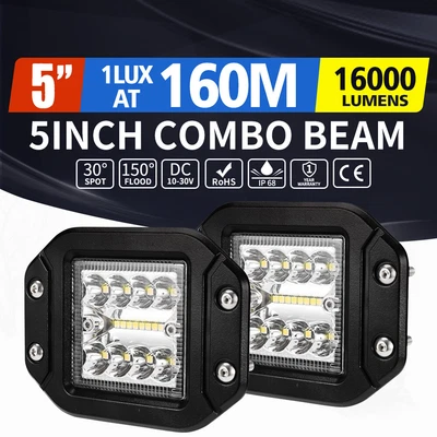 $25.95 • Buy Lightfox 2 X 5inch Osram LED Work Light Flush Mount Spot Flood Reverse 4x4