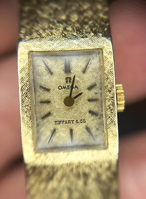 14k Vintage Ladies Omega Tiffany & Co. Gold Watch • $2200