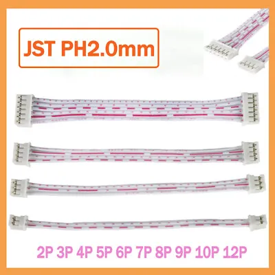 JST-PH 2.0mm Pitch Female To Female Connector Cable Wires 2/3/4/5/6/7/8/10 Pin • $1.55