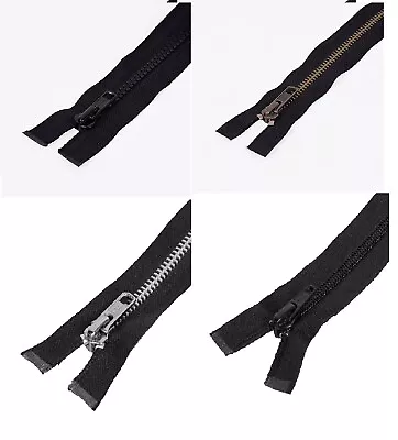 £4.90 • Buy Heavy Duty ZIP -YKK -Open End -N5- Black -Metal Plastic Jacket/Coat/Boot 6 -40 