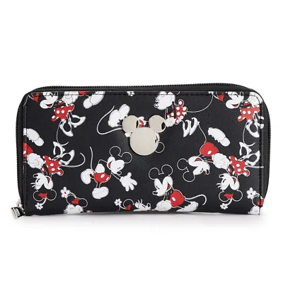 Disney's Mickey And Minnie Mouse Zip Around Wallet • $27.95