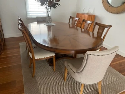 $2750 • Buy 2.4 Mtr -Fanuli Dining Table ( Extendable)  And Chairs 6 Used