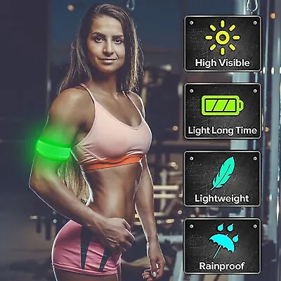 Light Up LED Armbands For Running Reflective Gear Flashing LED Sports Wristbands • $2.99